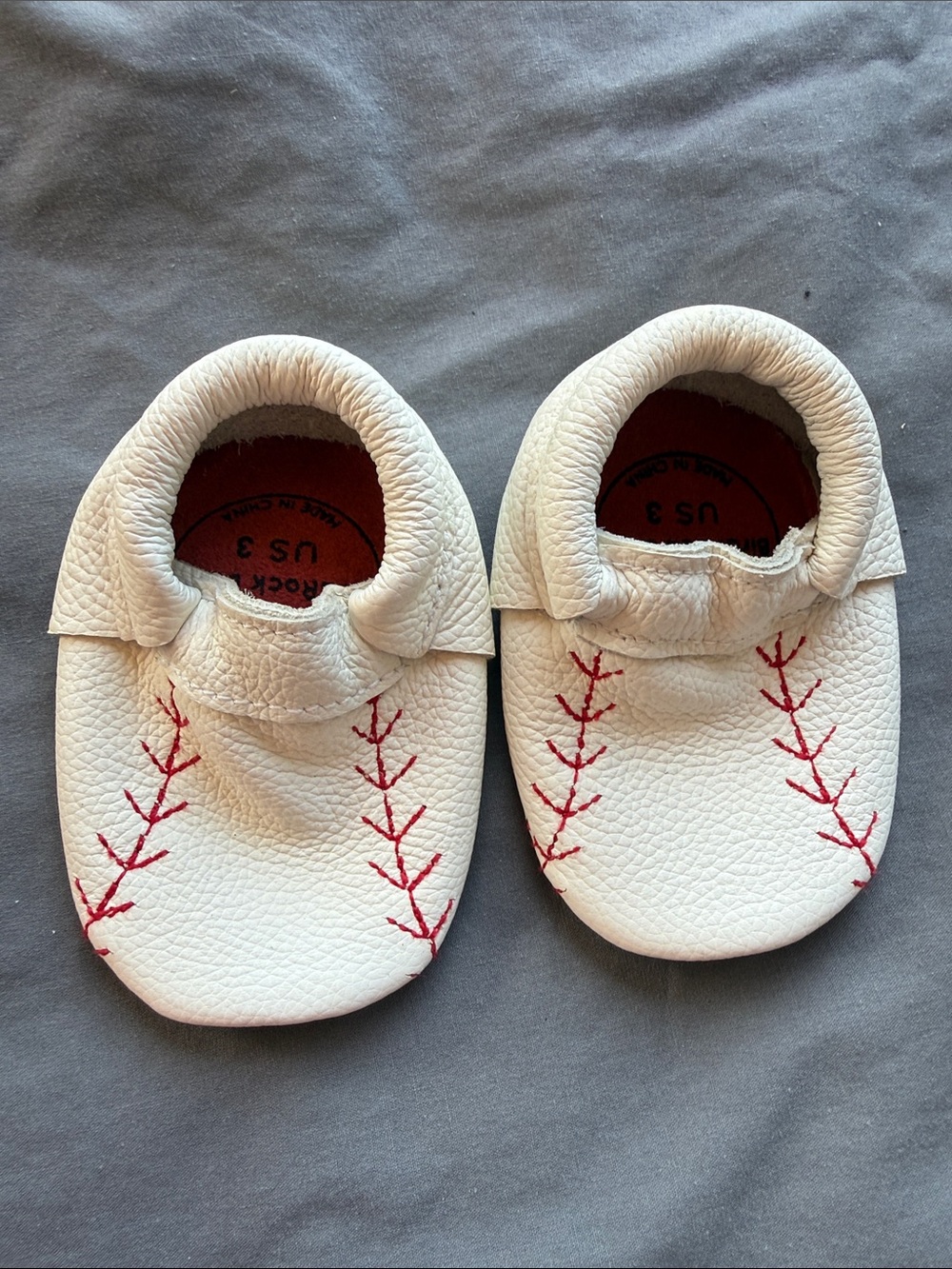 White Baby Soft-Sole Shoes with Red Stitching - Kids Shoes Baby & Walker